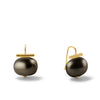 Espresso Pebble Pearl Earrings (Gold)