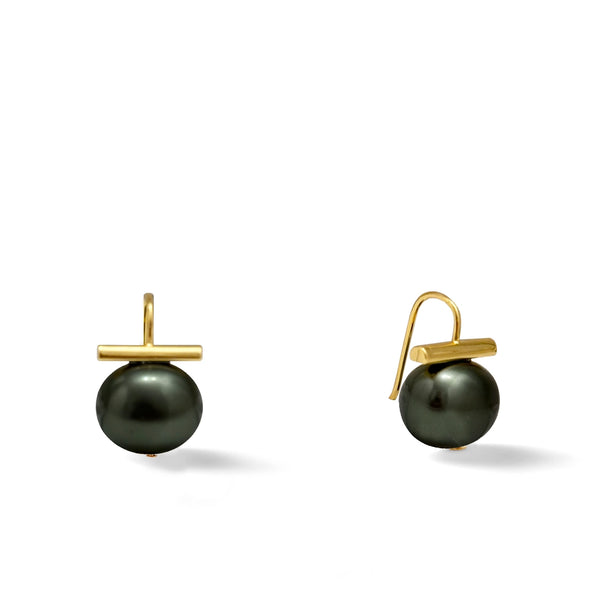 Caviar Pebble Pearl Earrings (Gold)