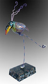 Whimsical handmade bird sculpture