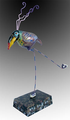 Whimsical handmade bird sculpture