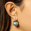 Cornflower Pebble Pearl Earrings | Medium [Gold]