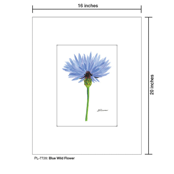 Blue Wild Flower Stem, Print (#7728A)