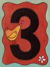 Sincerely, Sticks "3" House Number Plaque option 2 with bird