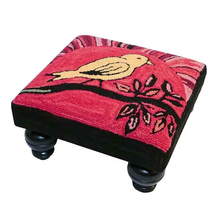 Wool Hooked Foot Stool | Bloomer Birds