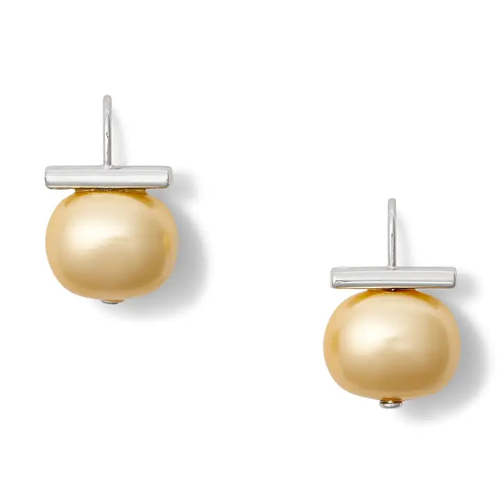 Butter Pebble Pearl Earrings | Medium [Silver]
