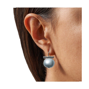 New! Ocean Pebble Pearl Earrings (Sterling)