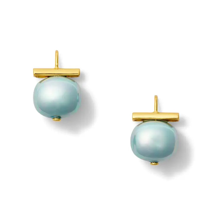 Cornflower Pebble Pearl Earrings | Medium [Gold]