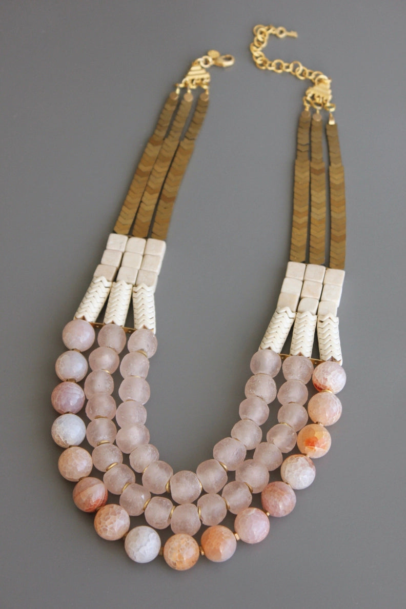 3 Strand Beaded Necklace