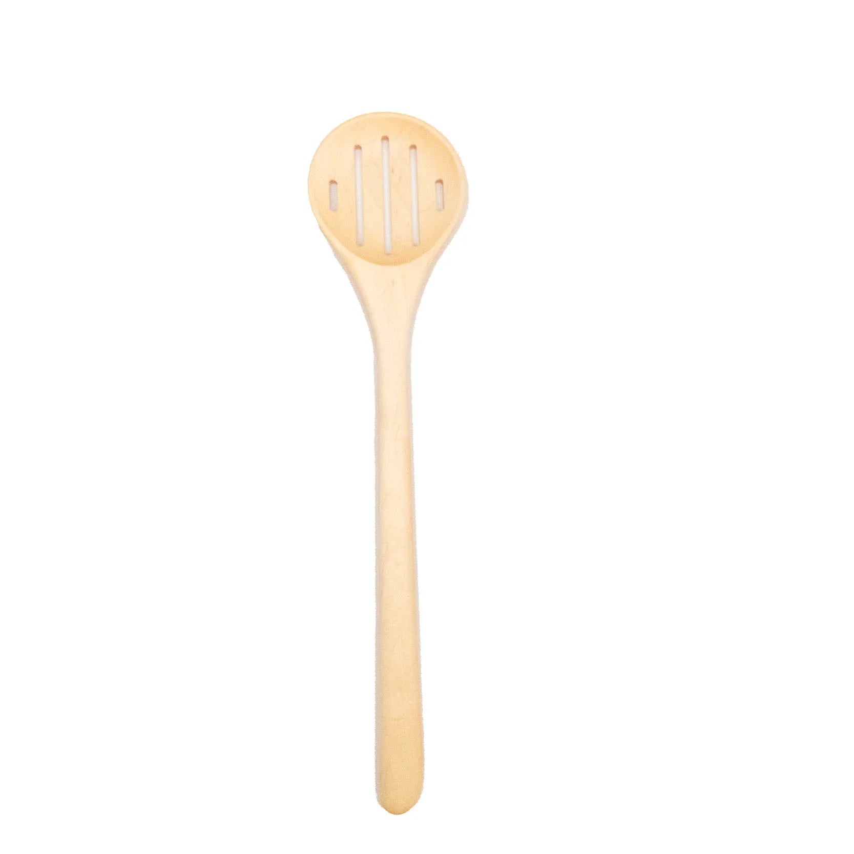 Wooden Long Round Spoon w/ Slots