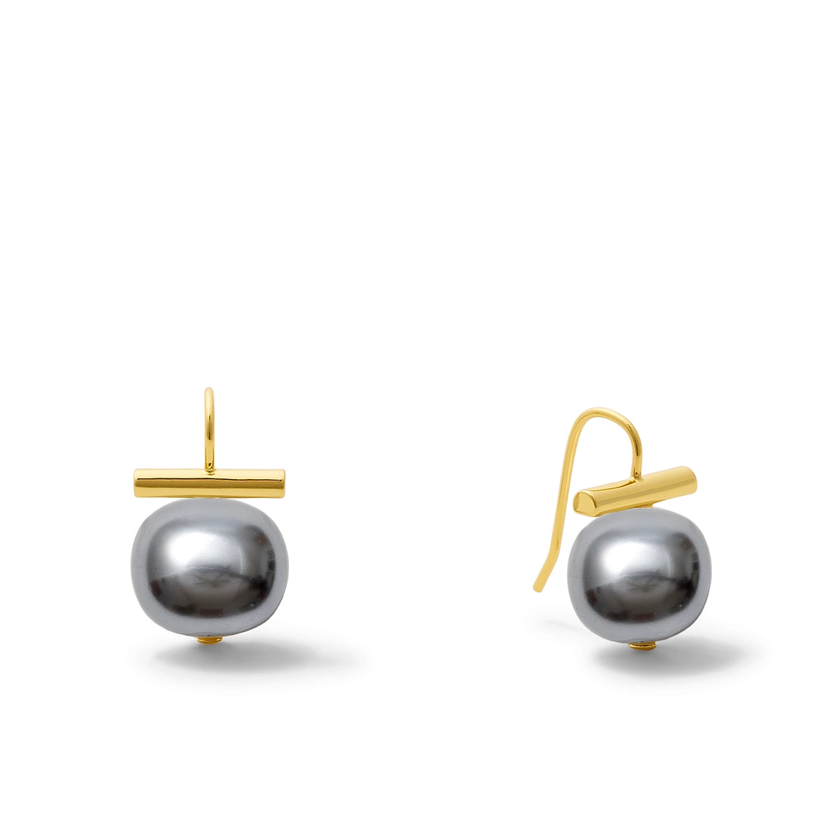 Gold Medium Pebble Pearl Earrings (Assorted)
