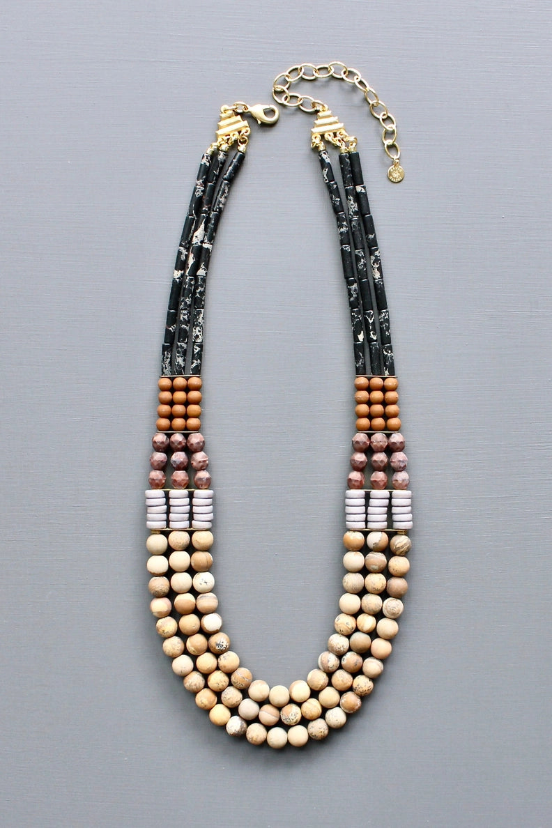 3 Strand Beaded Necklace