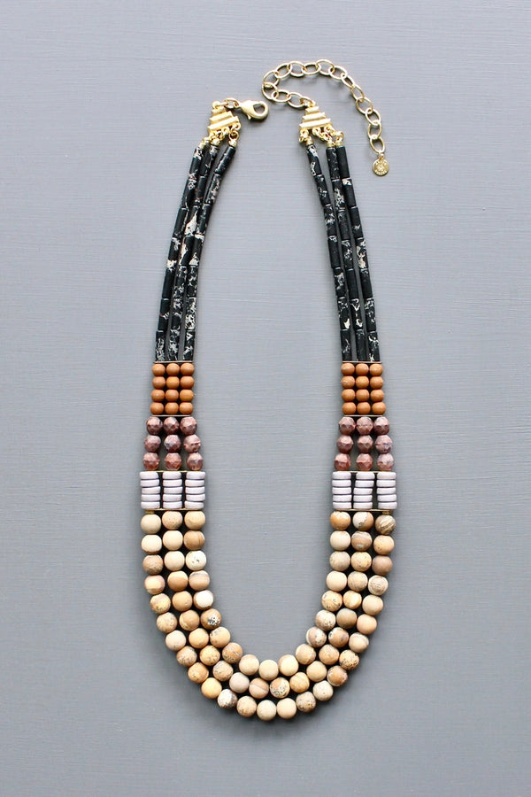 3 Strand Beaded Necklace