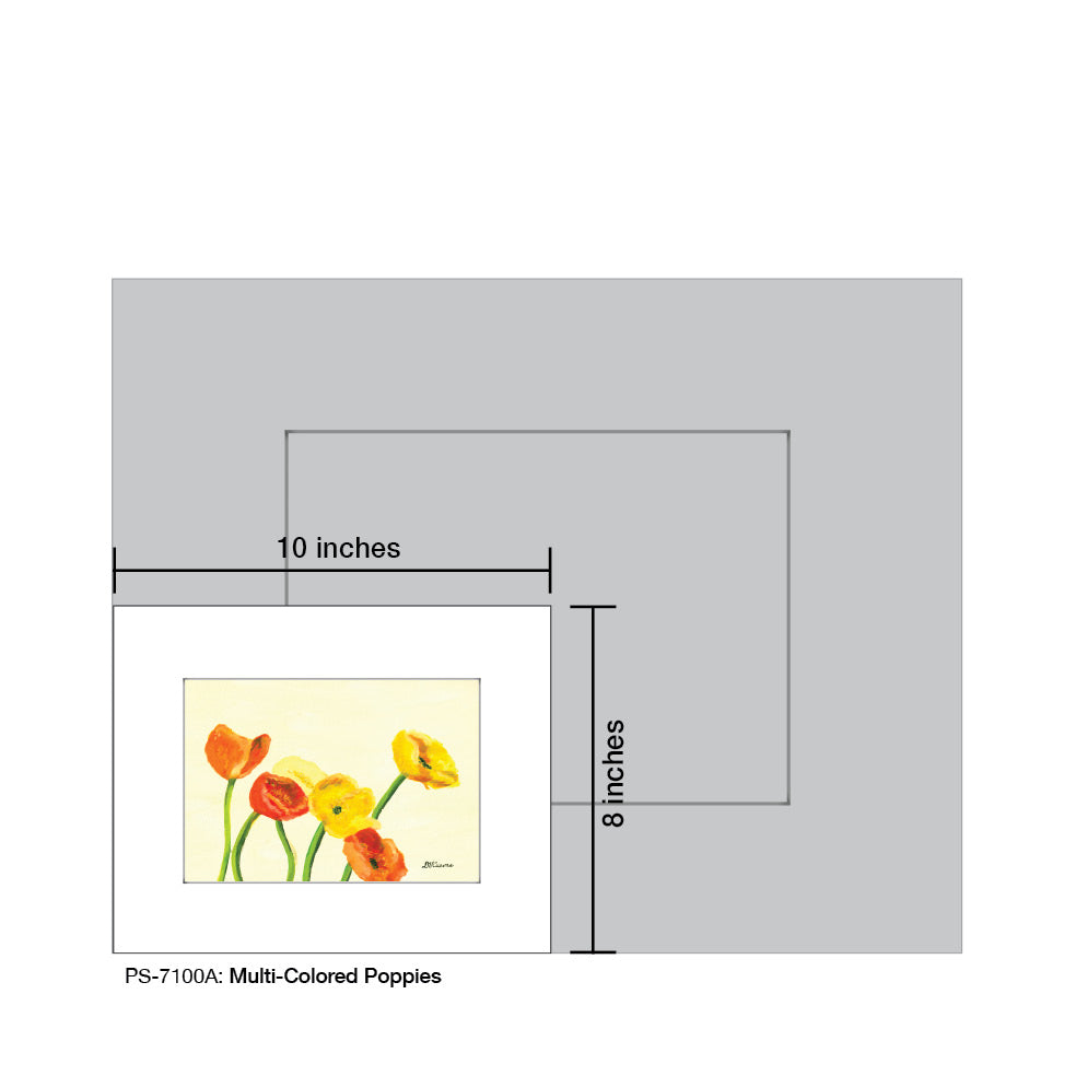 Multi-Colored Poppies, Print (#7100A)