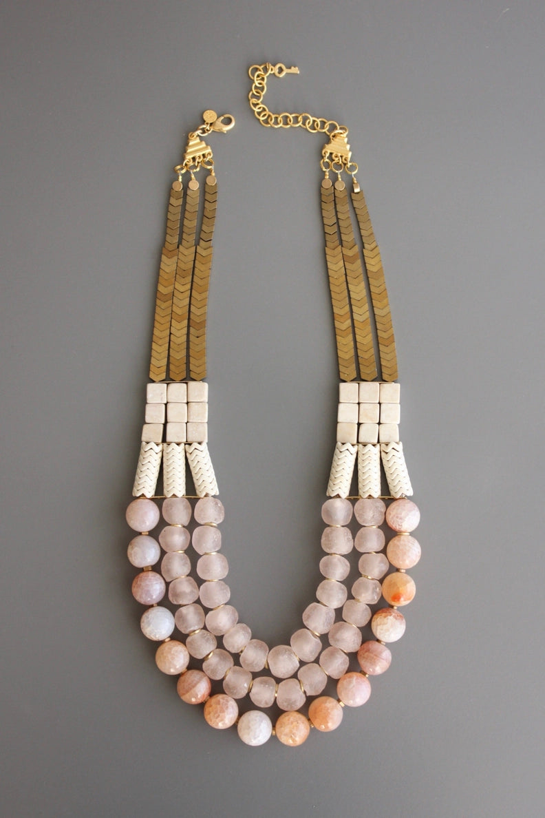 3 Strand Beaded Necklace