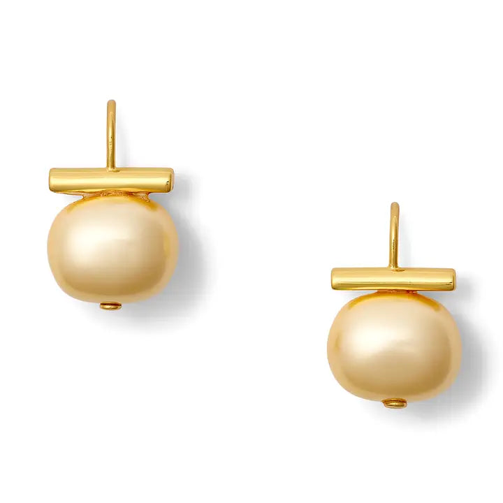 Buttery Gold Pebble Pearl Earrings | Medium [Gold]