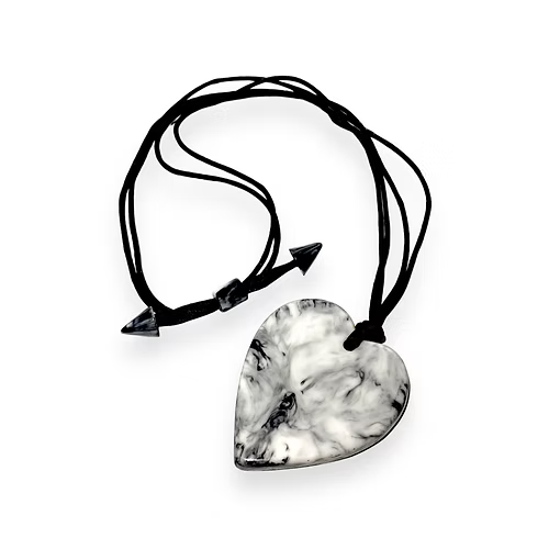 Heart Medallion Resin Necklace