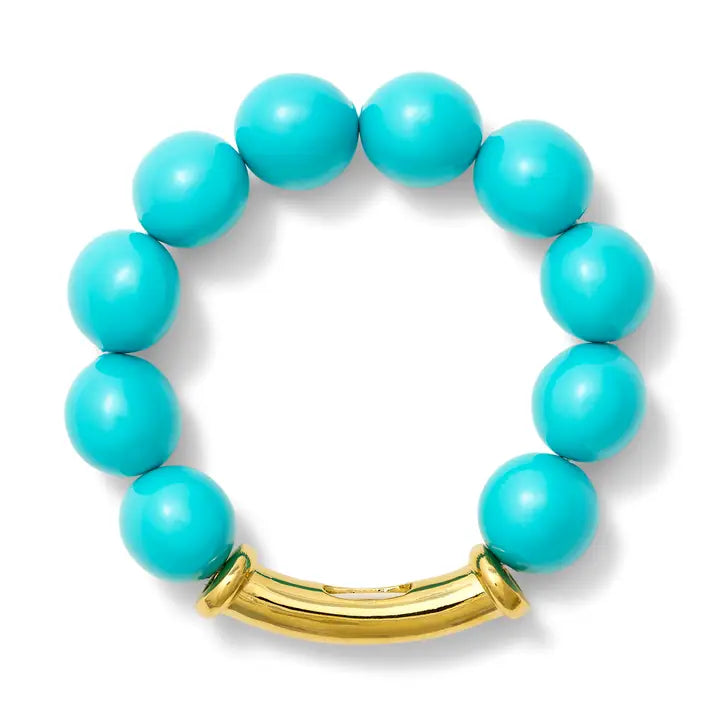 Turquoise Gold Pebble Pop On Bracelet