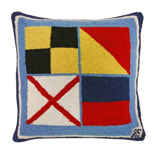Wool Hooked Pillow | Nautical [Assorted]