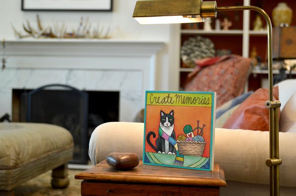 Tuxedo Cat Wall Plaque | "Eddie"