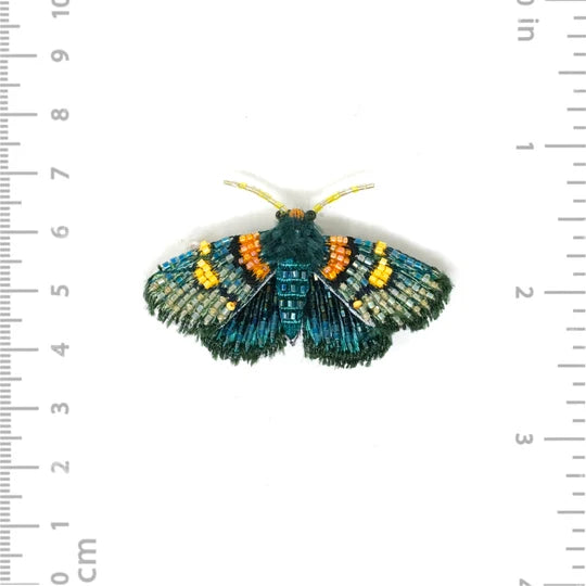 African Peach Moth Brooch Pin