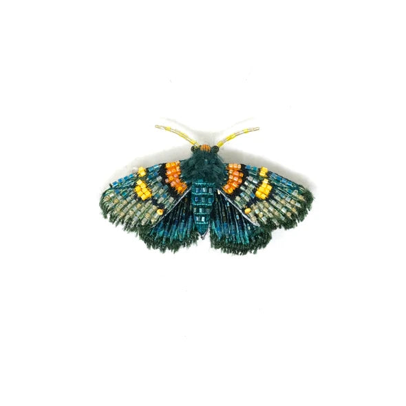 African Peach Moth Brooch Pin