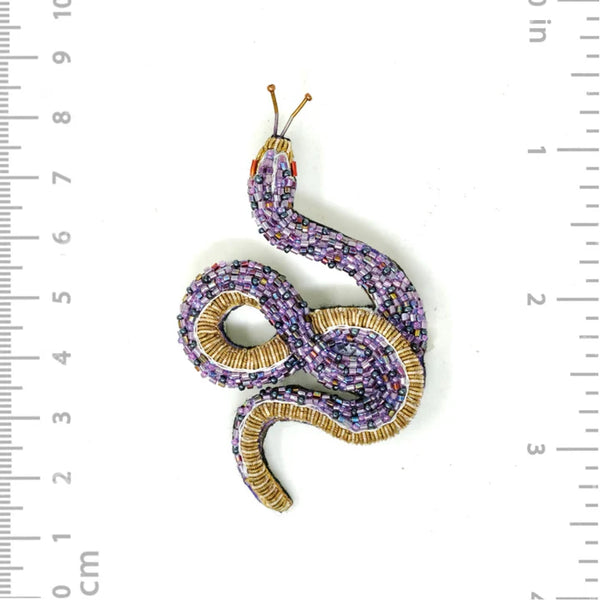 Amethyst Snake Brooch Pin