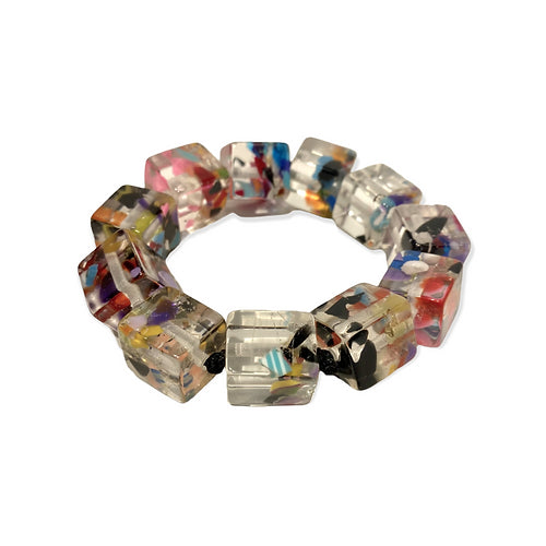 Cube Bead Resin Bracelet