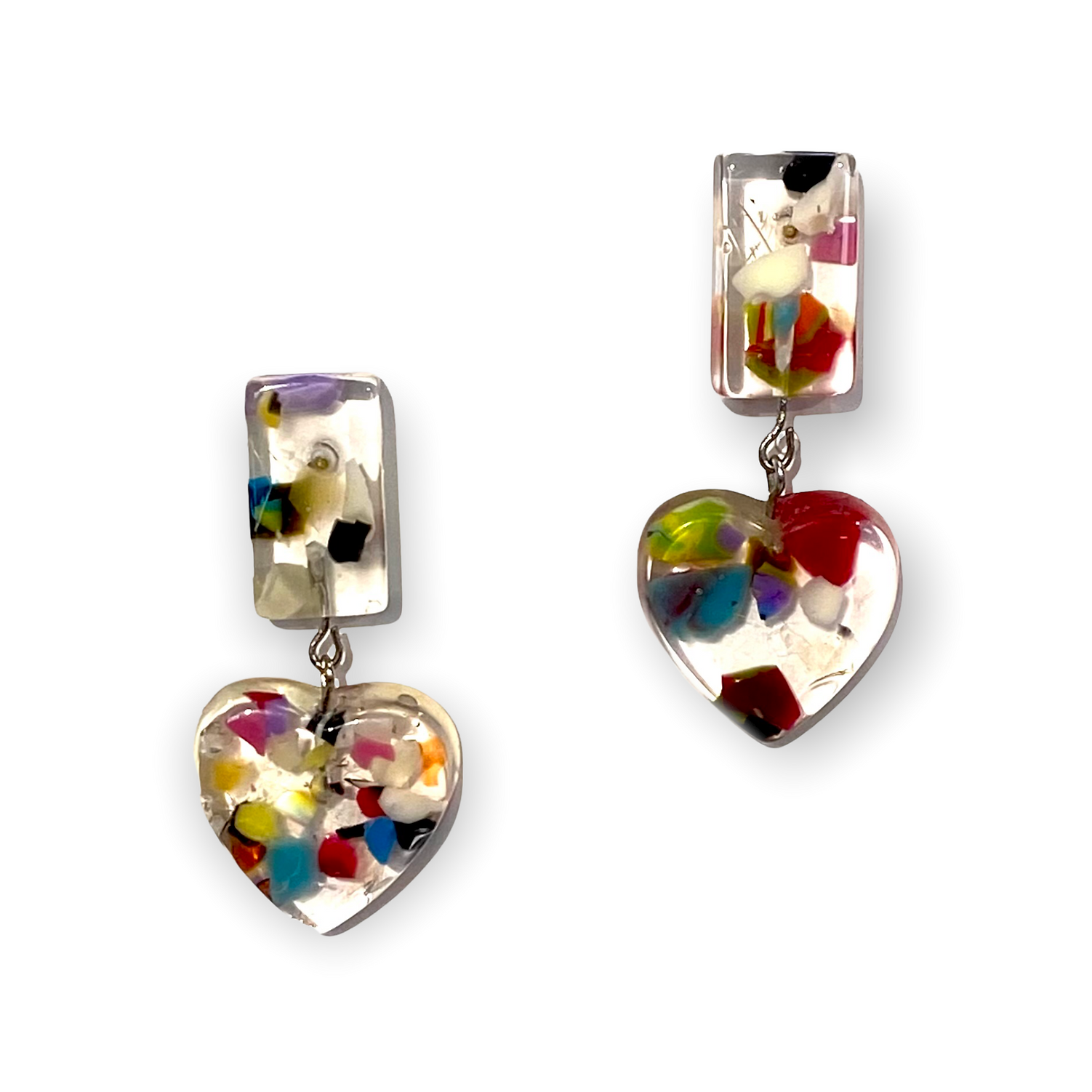 Short Heart Resin Earrings