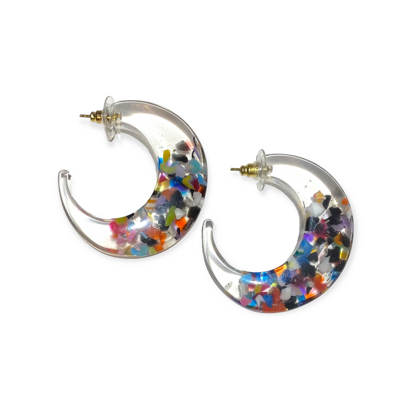 Hoop Resin Earrings | Confetti