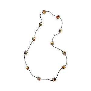 Long Beaded Resin Necklace