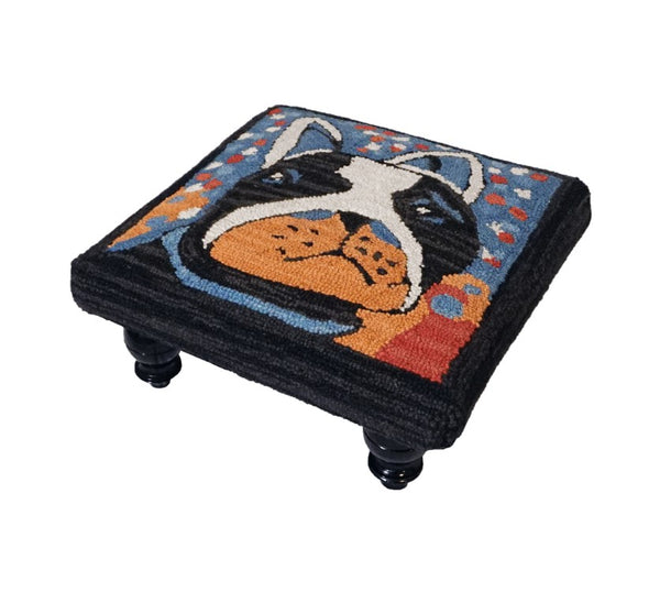 Wool Hooked Foot Stool | Bloomer Puppies