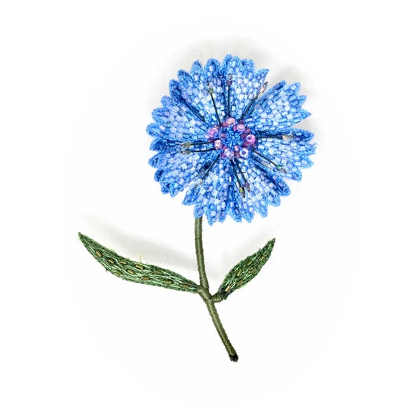 Blue Bottleflower Brooch Pin