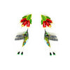 Booted Racket-Tail Hummingbird Earrings