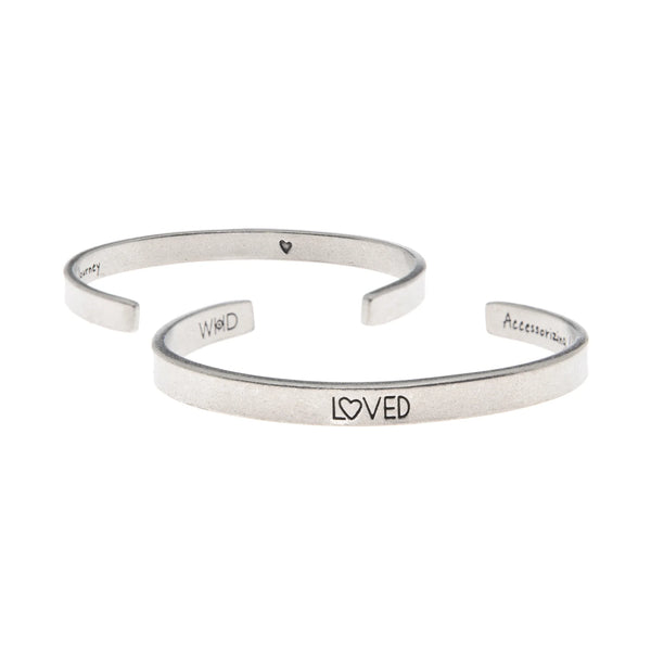 "Loved" Metal Cuff Bracelet