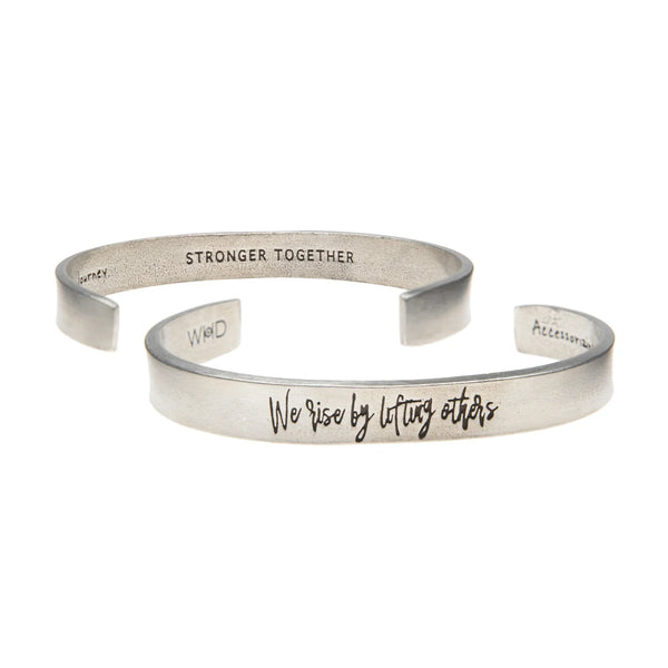 "We Rise by Lifting Others" Metal Cuff Bracelet