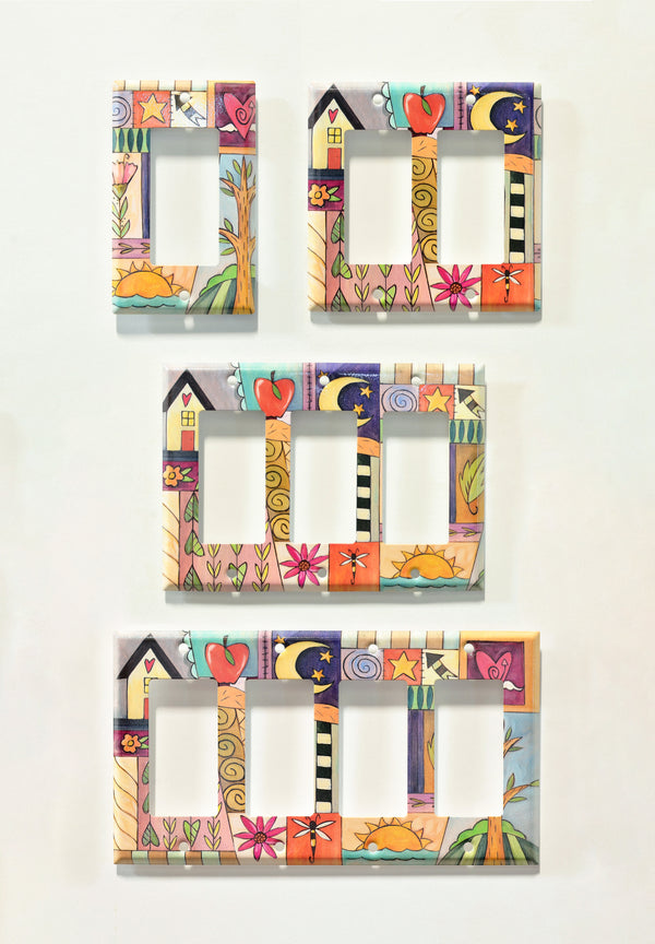 "Calico Quilt" Light Switch Plate | Rocker