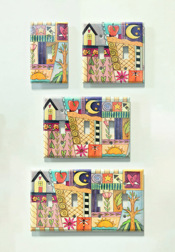"Calico Quilt" Light Switch Plate | Toggle