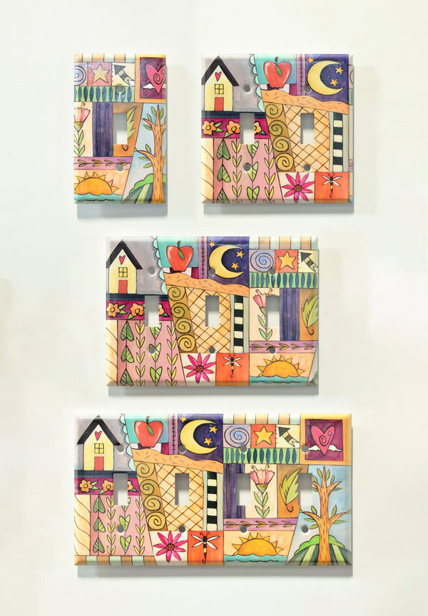 "Calico Quilt" Light Switch Plate | Toggle
