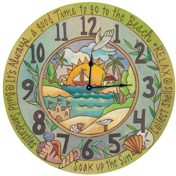 "Always Vacation" Round Clock