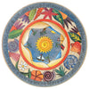 Decorative beach themed lazy susan with shells and a nautical center