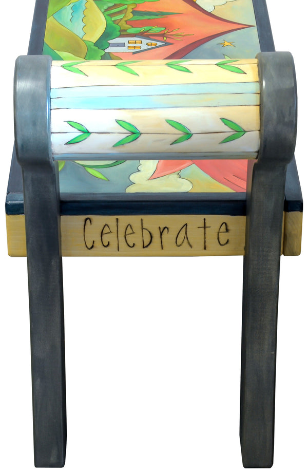 Rolled Arm Bench | Hilly Landscape