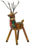 Wood reindeer christmas sculputre