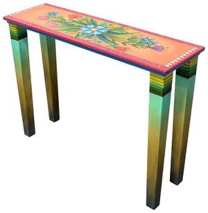 Sticks handmade console table with beautiful floral spray