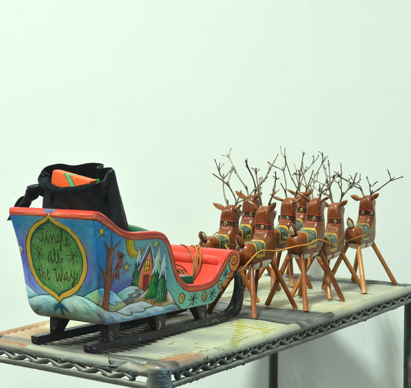 Santa's Reindeer and Sleigh Set