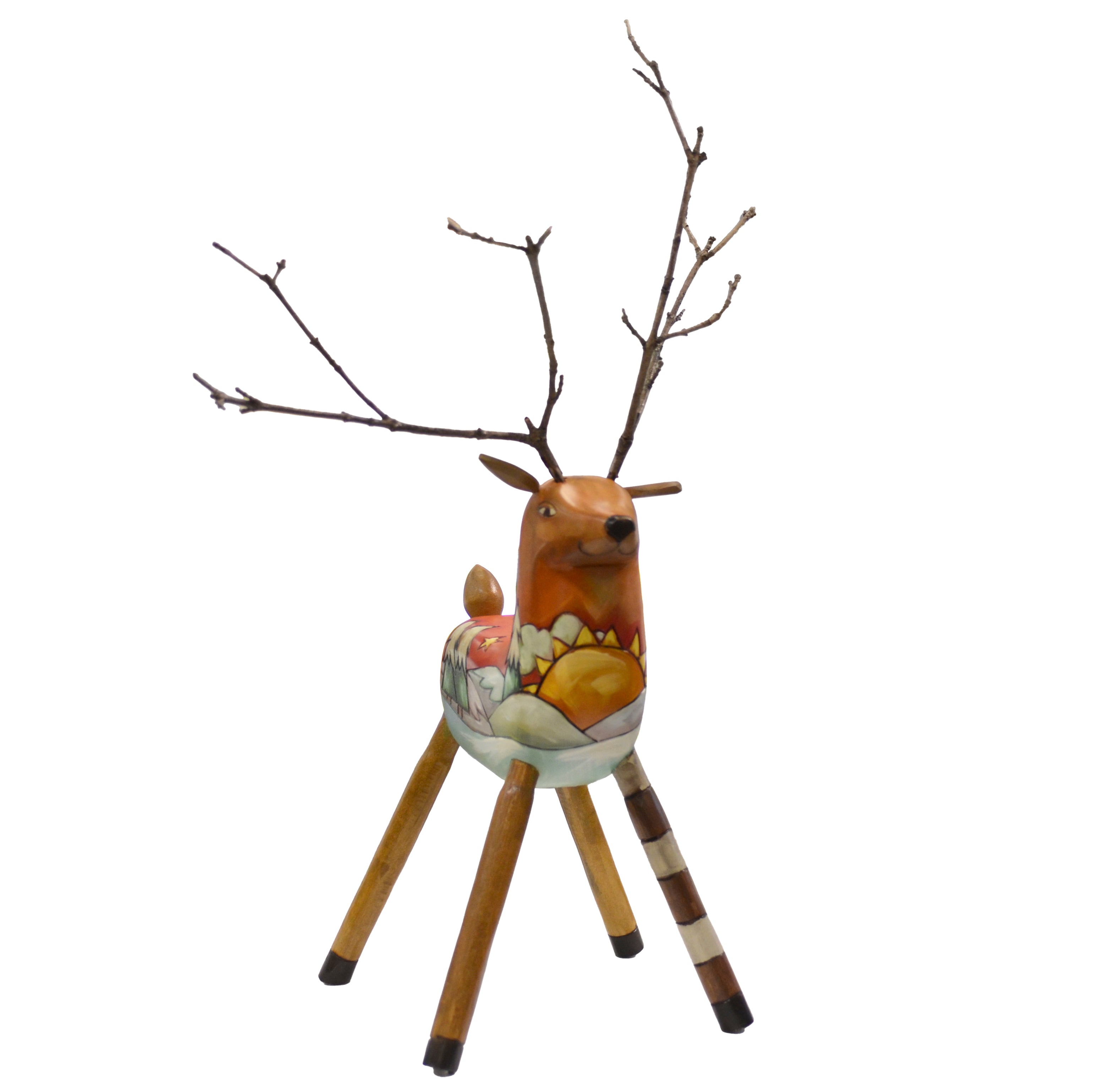 Reindeer Sculpture | Warm Snowy Landscape