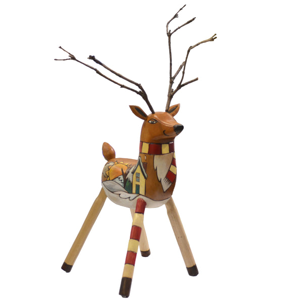 Reindeer Sculpture | Snowy Landscape Home