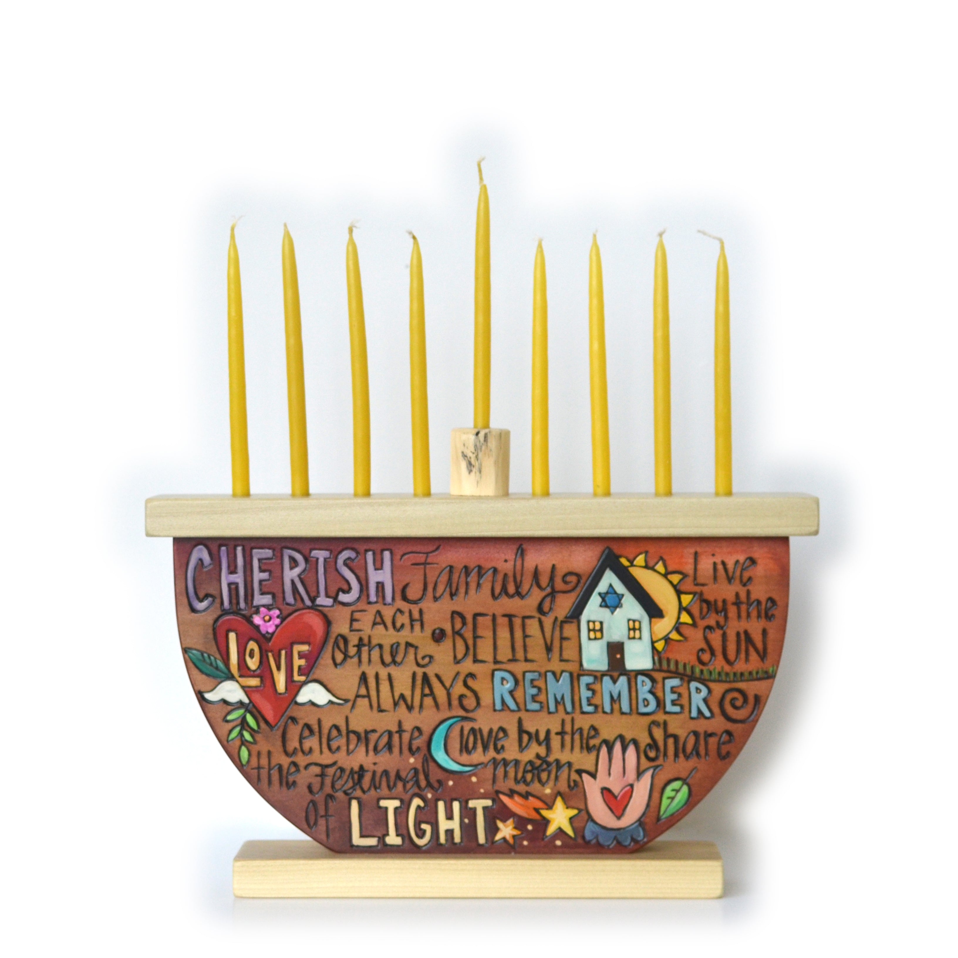 Wooden Menorah