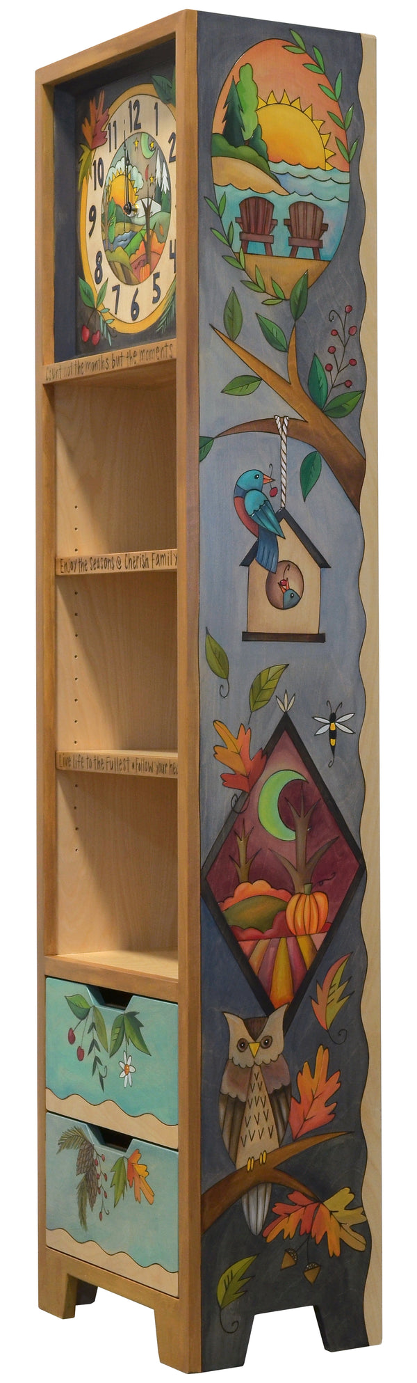 Contemporary Bookcase with Clock