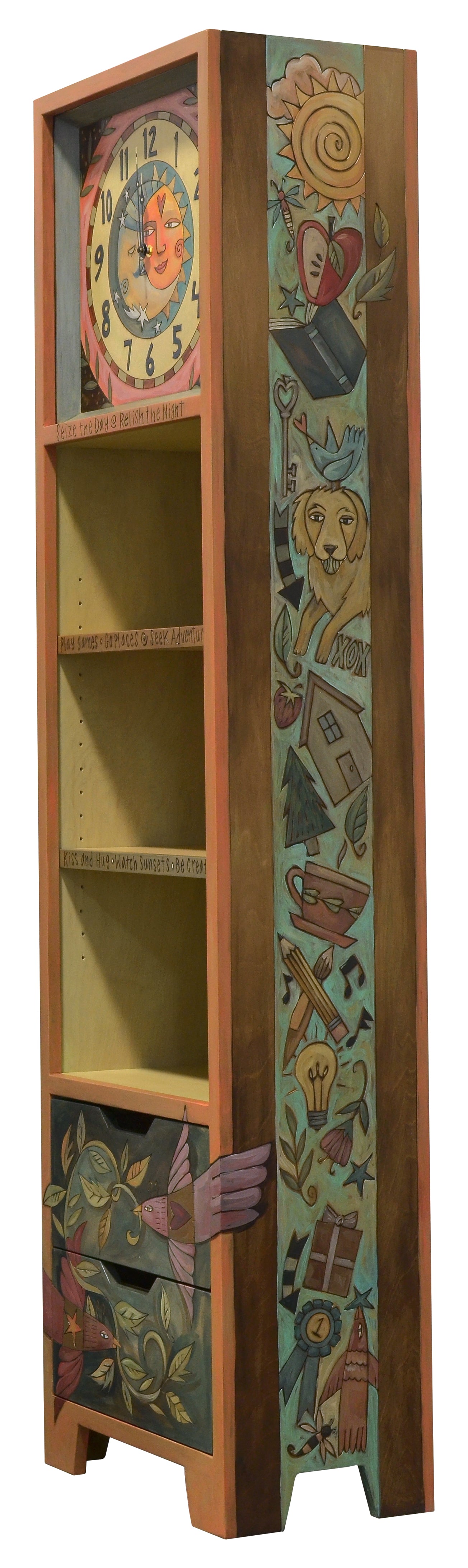 Contemporary Bookcase with Clock