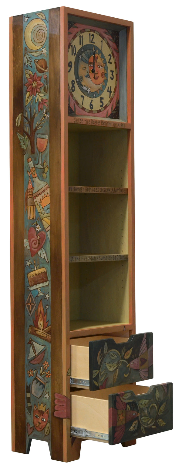 Contemporary Bookcase with Clock